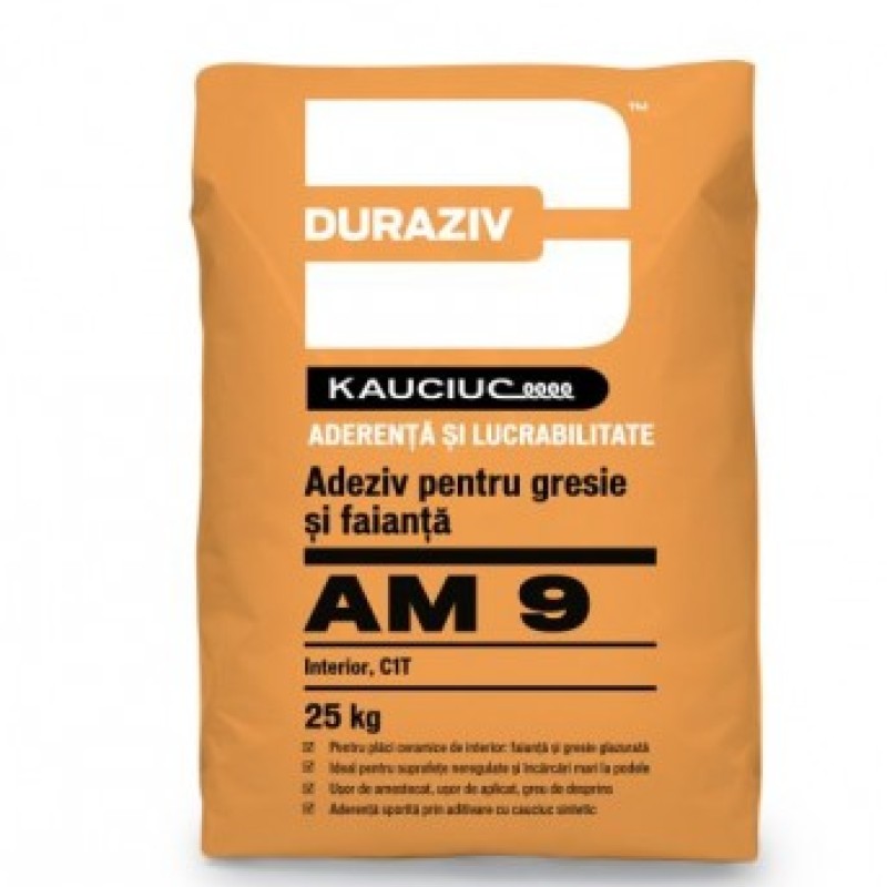 Adeziv gresie si faianta pentru interior- Duraziv AM 9 - 25 kg	 Adeziv gresie si faianta pentru interior- Duraziv AM 9 - 25 kg