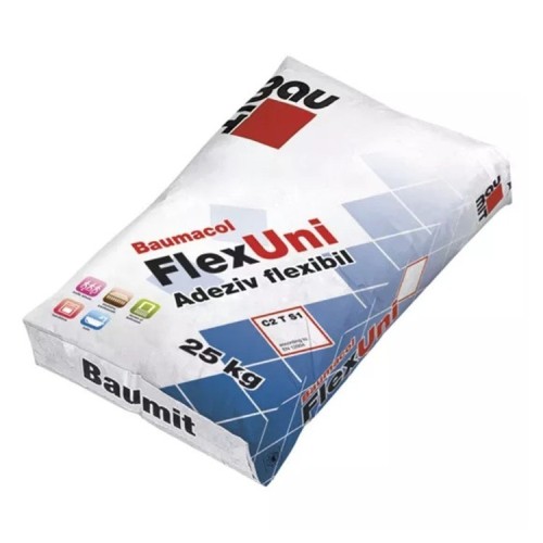 Adeziv flexibil pentru placi portelanate Baumacol FlexUni 25 kg Adeziv flexibil pentru placi portelanate Baumacol FlexUni 25 kg