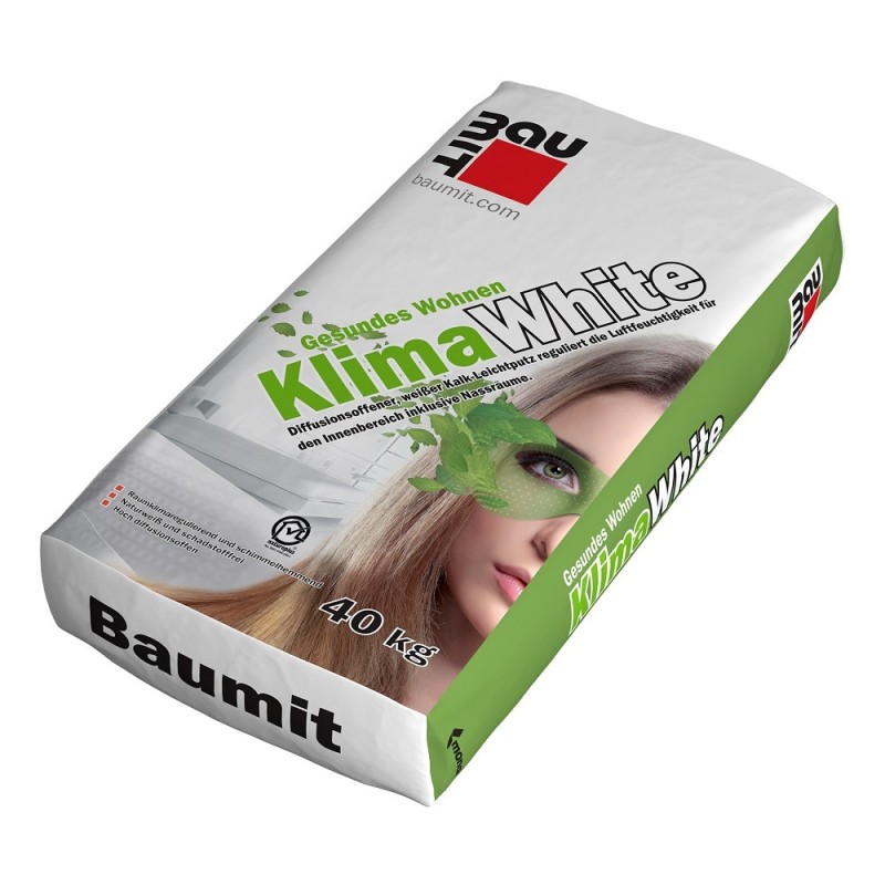 Tencuială albă pe bază de var Baumit KlimaWhite 40 kg Tencuială albă pe bază de var Baumit KlimaWhite 40 kg