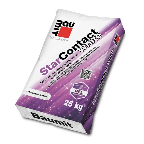 Adeziv alb și masă de șpaclu Baumit StarContact White 25 kg Adeziv alb și masă de șpaclu Baumit StarContact White 25 kg