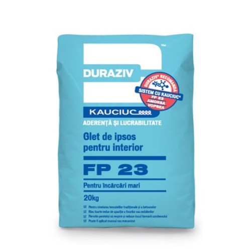 DURAZIV FP 23 Glet de ipsos pentru interior, pentru încărcări mari, aditivat cu Kauciuc