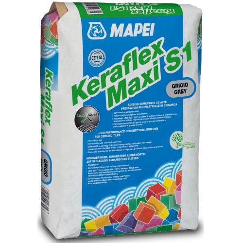 Adeziv flexibil pentru gresie si faianta Mapei Keraflex Maxi S1 GRI, 25 kg Adeziv flexibil pentru gresie si faianta Mapei Keraflex Maxi S1 GRI, 25 kg