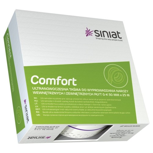Bandă de colţ ultramodernă Comfort Siniat 25 m