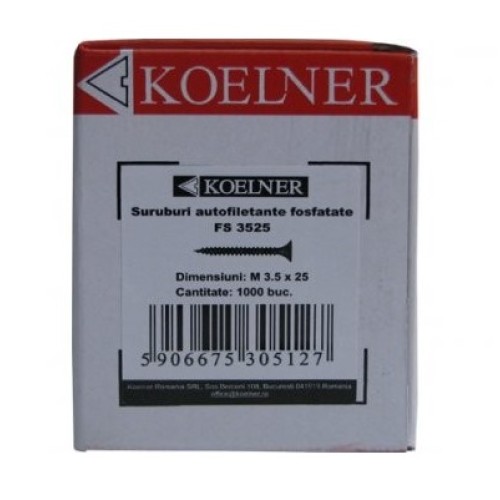 Suruburi autoforante Kolner pentru gips carton 3.5 x 25 mm