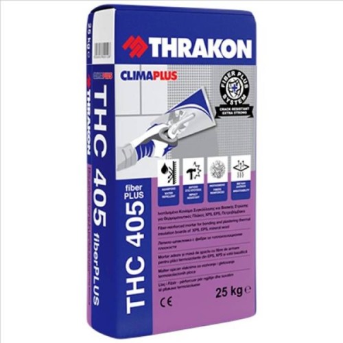 Adeziv / masa de spaclu pentru termoizolante, Thrakon THC 405, gri Adeziv / masa de spaclu pentru termoizolante, Thrakon THC 405, gri
