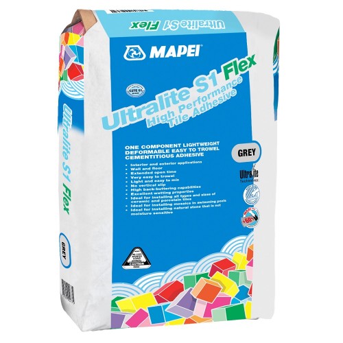 Adeziv flexibil pentru plăci ceramice și piatră naturală Mapei Ultralite S1 GRI, 15 kg Adeziv flexibil pentru plăci ceramice și piatră naturală Mapei Ultralite S1 GRI, 15 kg