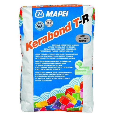 Adeziv standard pentru placi ceramice si portelanate Mapei Kerabond T-R  Gri, 25 kg Adeziv standard pentru placi ceramice si portelanate Mapei Kerabond T-R  Gri, 25 kg