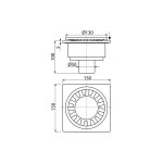 Sifon pardoseala cu iesire verticala, gratar de plastic, Alcadrain APV16, alb, 150ø—150( mm