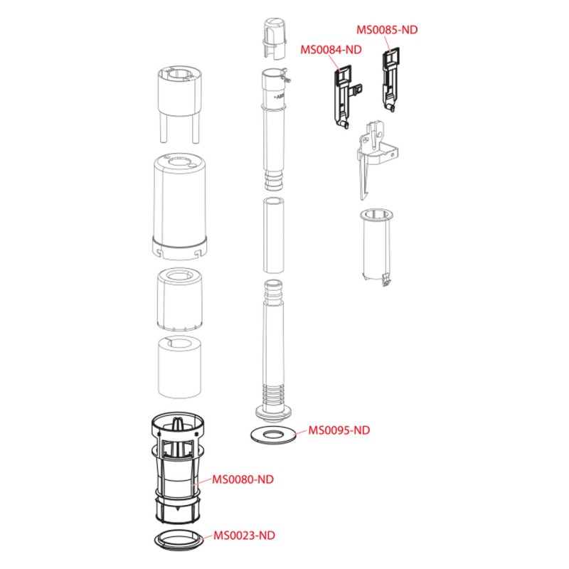 Mecanism de clatire pentru rezervor incastrat Slimmodul, Alcadrain