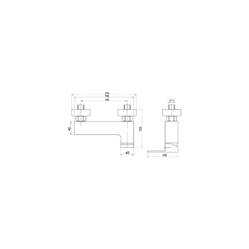 Baterie perete dus FERRO EDGE, crom, 36061/1.0 Baterie perete dus FERRO EDGE, crom, 36061/1.0