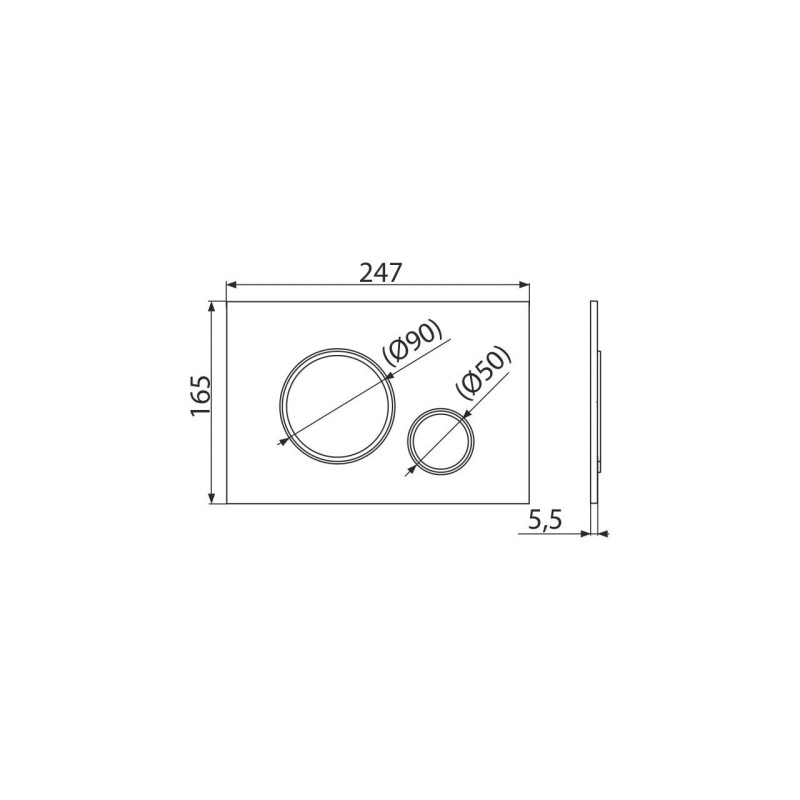 Clapeta de actionare pentru rezervor incastrat, Alcadrain M770, THIN alb cromat-mat