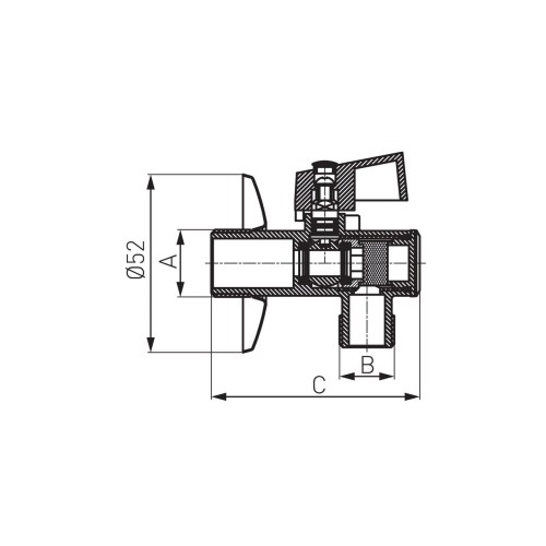 Robinet coltar cu filtru, Ferro, 1/2"x3/8", crom_Z1238KF