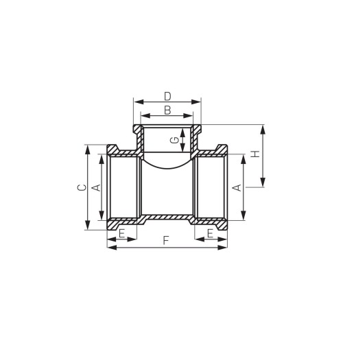 Teu redus alama, Ferro, 3/4"x1/2x3/4"_T08Z Teu redus alama, Ferro, 3/4"x1/2x3/4"_T08Z