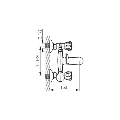 Baterie perete cadadus, Ferro Standard, crom cu accesorii Baterie perete cadadus, Ferro Standard, crom cu accesorii