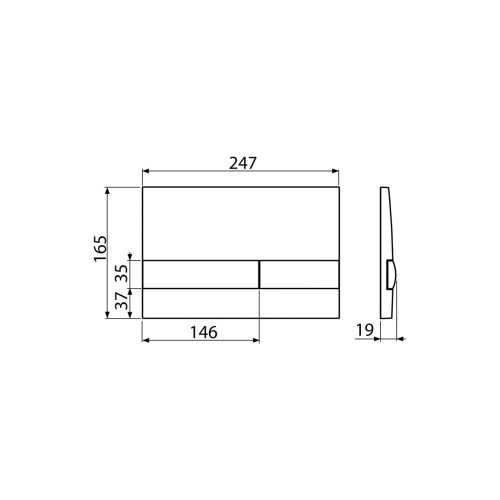 Clapeta de actionare pentru rezervor incastrat, Alcadrain, auriu, M1745