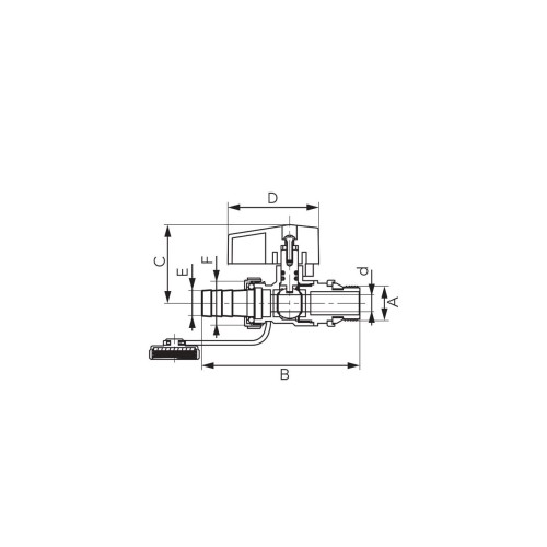 Robinet golire din alama cu sfera, Ferro, 1/2", cu garnitura etansare_ZSUN1