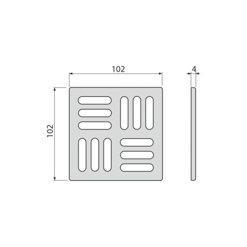 Gratar pentru sifon pardoseala, Alcadrain MPV011, din otel inoxidabil 102 ø— 102mm