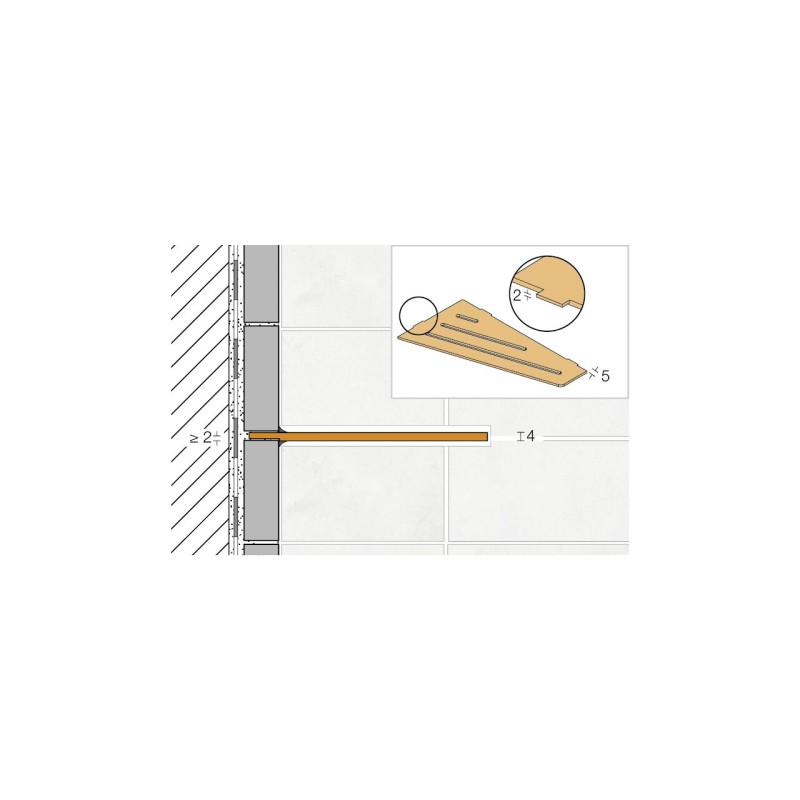 Suport inox pentru baie si bucatarie, SchluterÂ®-SHELF-E-S3, design wave, 154x295mm