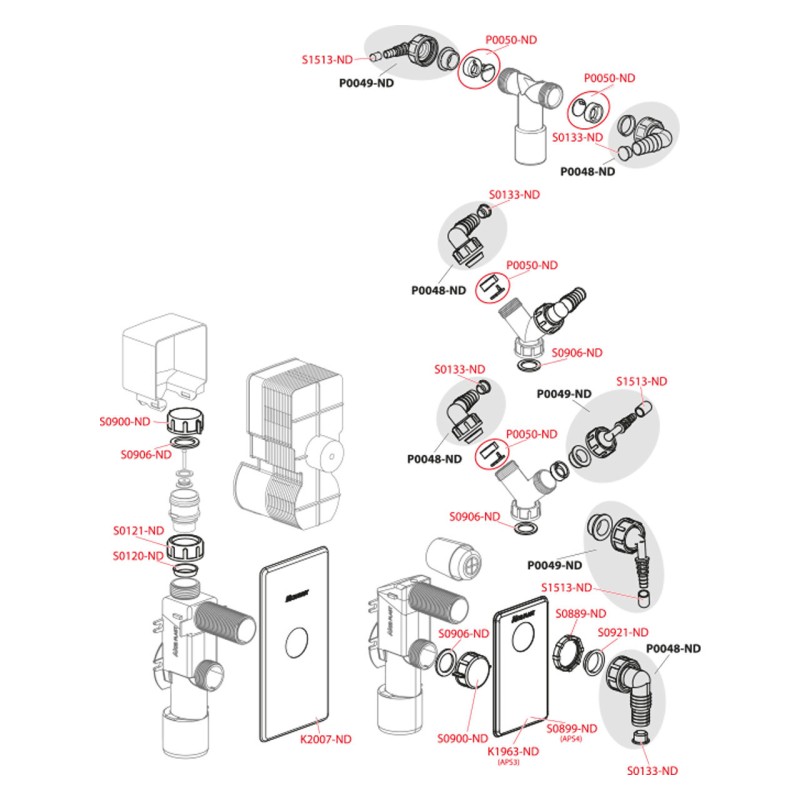 Cot dublu DN408-23 cu supapa, Alcadrain P156Z