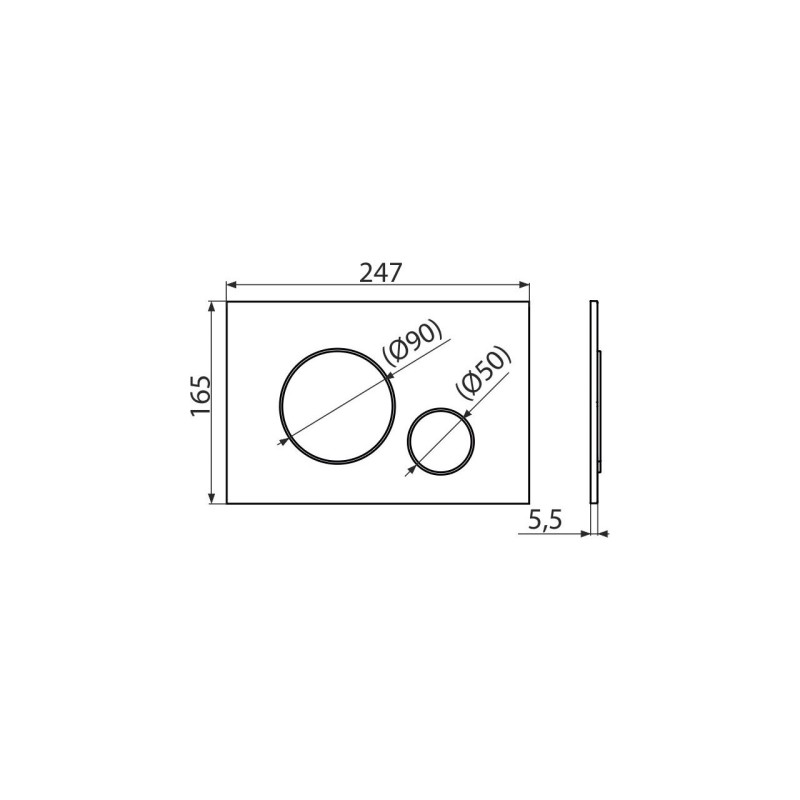 Clapeta de actionare pentru rezervor incastrat, Alcadrain M672, THIN cromat-mat