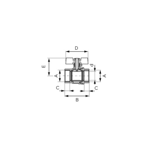 Robinet trecere sfera cu fluture, Ferro, PN30, 1" FI-FI, F-Power _KFPM3 Robinet trecere sfera cu fluture, Ferro, PN30, 1" FI-FI, F-Power _KFPM3