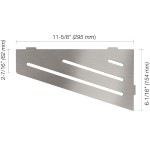 Suport inox pentru baie si bucatarie, SchluterÂ®-SHELF-E-S3, design wave, 154x295mm