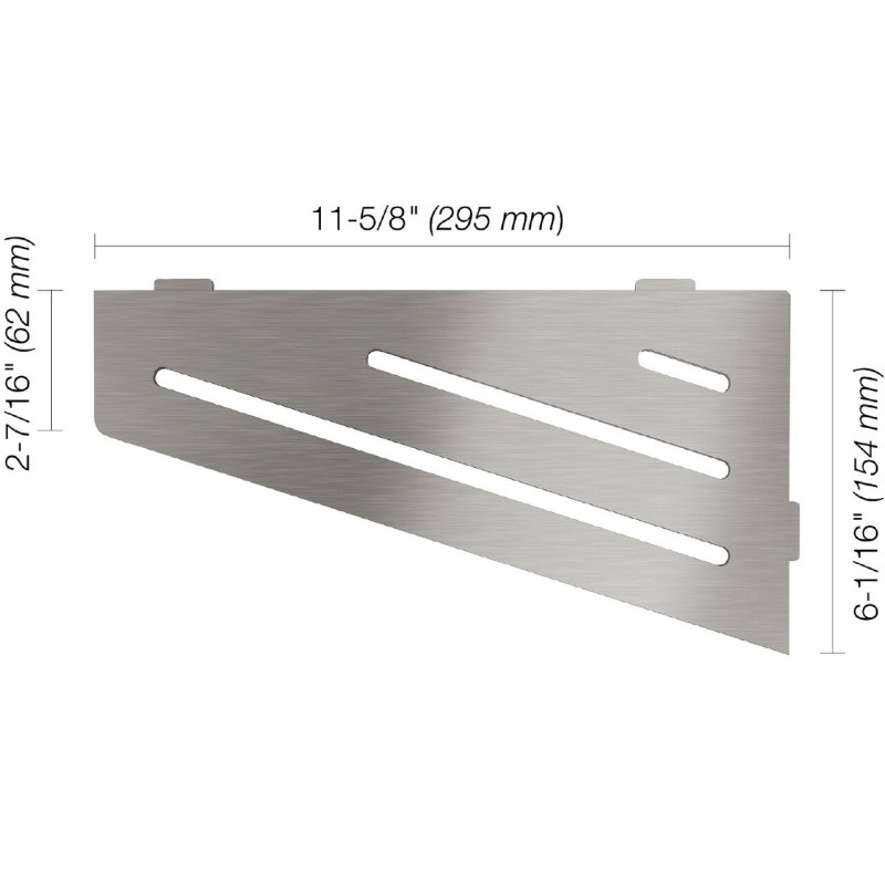 Suport inox pentru baie si bucatarie, SchluterÂ®-SHELF-E-S3, design wave, 154x295mm