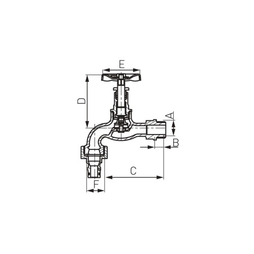 Robinet scurgere fonta, Ferro, 1/2" cu racord rapid pt. furtun _ZGC01