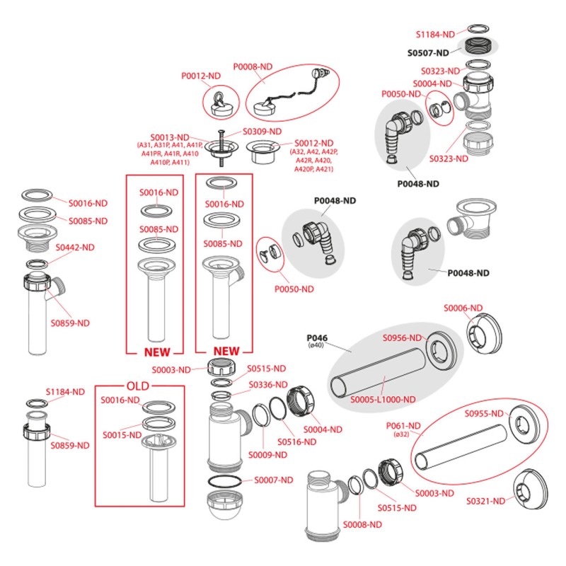Ventil lavoar Alcadrain, 5/4" cu sita din otel inoxidabil DN63, A31