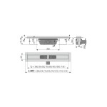 Canal scurgere profesional, AlcaDrain APZ6-950, inox, L 950mm, H 95mm