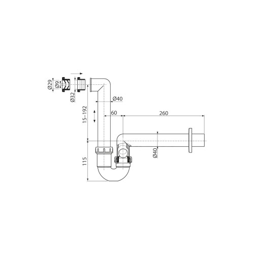 Sifon pentru condens DN40, Alcadrain AKS2