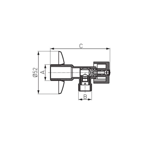 Robinet coltar cu sfera, Ferro, 1/2"x3/4", crom_Z1234K