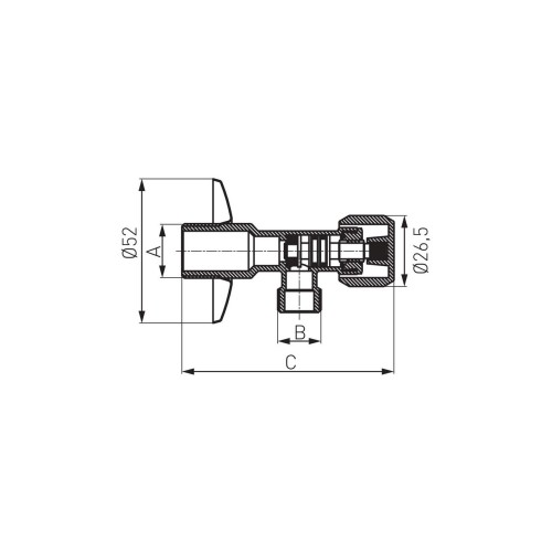 Robinet coltar cu ventil, Ferro, 1/2"x1/2", crom_Z1212G
