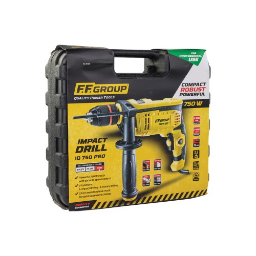 Masina de gaurit cu percutie, FF Group ID 750 Pro, 1.5-13mm, 750W, 41338