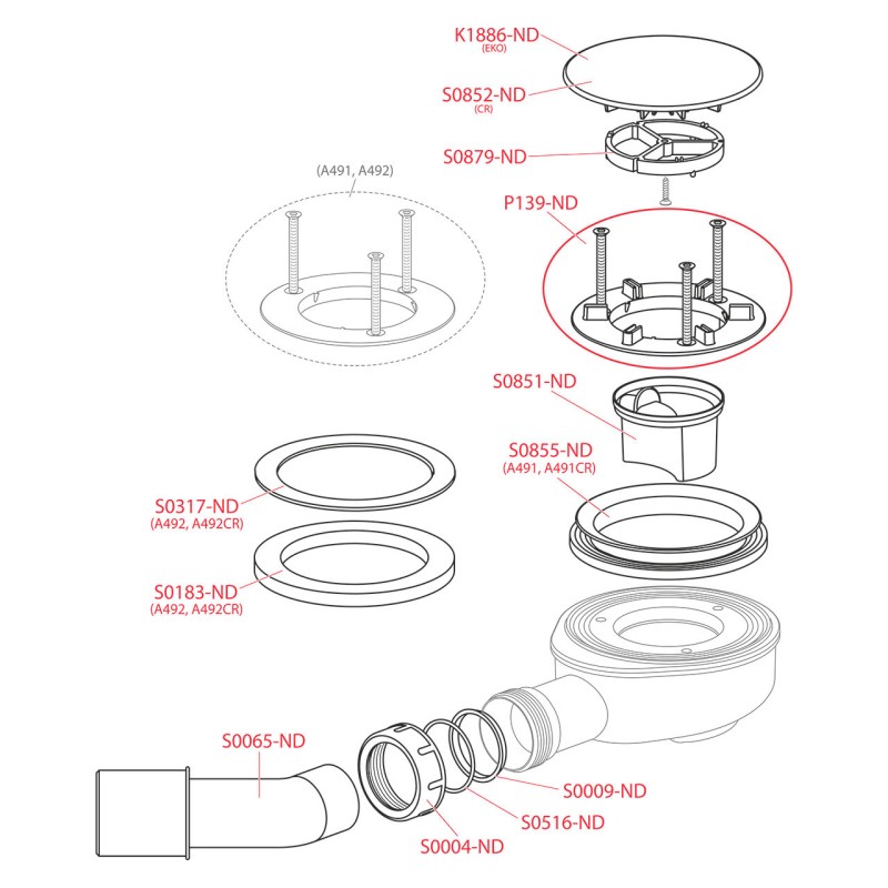 Sifon cadita set, Alcadrain, cromat