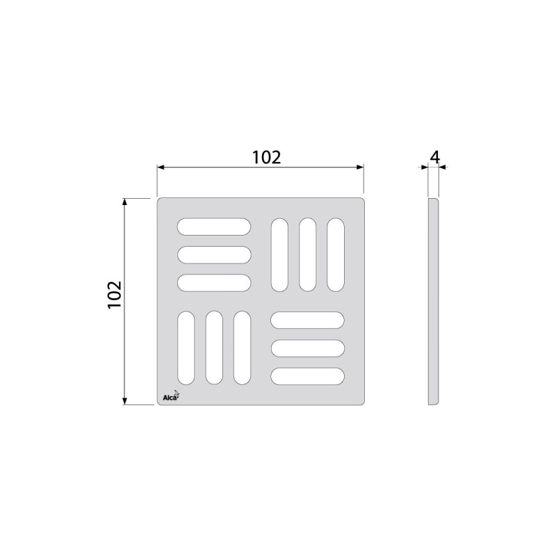 Gratar Alcadrain Design, 102ø—102 mm bronz-antic, MPV001-ANTIC
