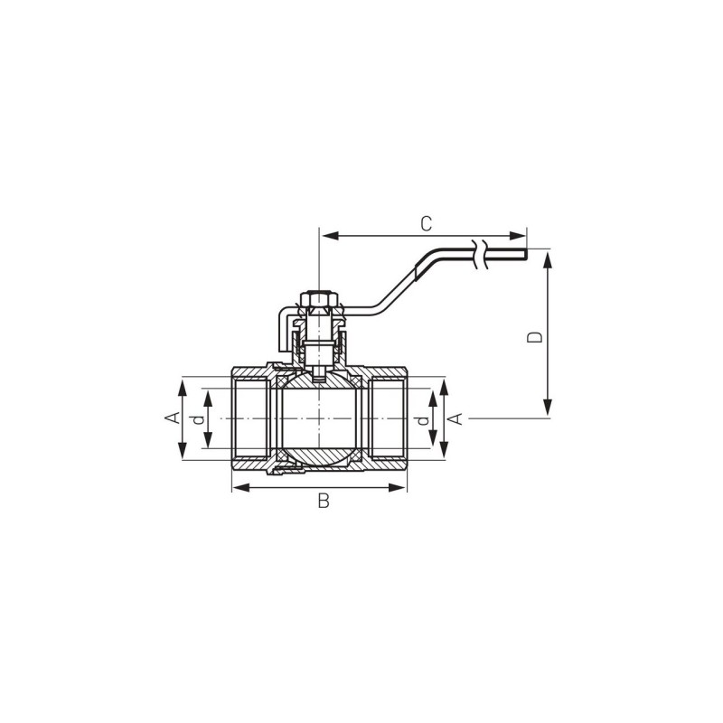 Robinet cu sfera, Ferro, 3/8" FF_KP10