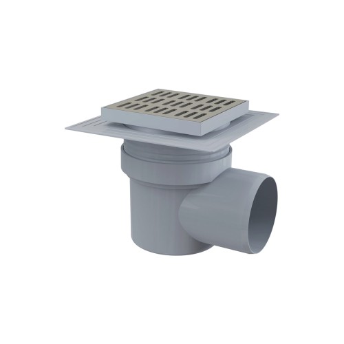 Sifon pardoseala cu iesire laterala si gratar din otel inoxidabil ,Alcadrain APV12, 150ø—150H mm