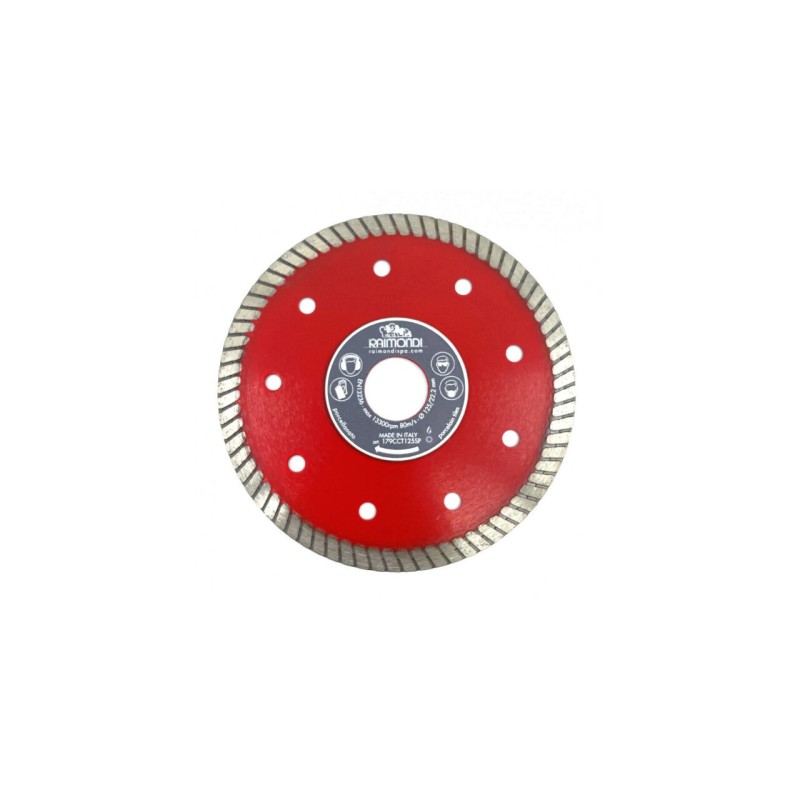 Disc diamantat pentru gresie si faianta, segment turbo taiere umeda, Raimondi, ø125 mm x 1.5 x 22.2