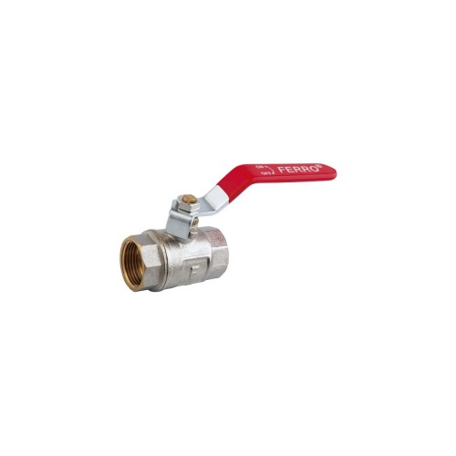 Robinet trecere alama pt. apa, Ferro, PN25, 1/2" FI-FI cu sfera si maneta _KP1