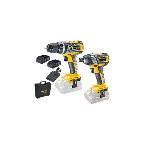 Set masina de gaurit si insurubat cu acumulator, FF Group, CHD/60-BL 20V PRO 20V 60NM 0-2000 rot/min, CID/200-BL 20V, 0-2700 rot/min