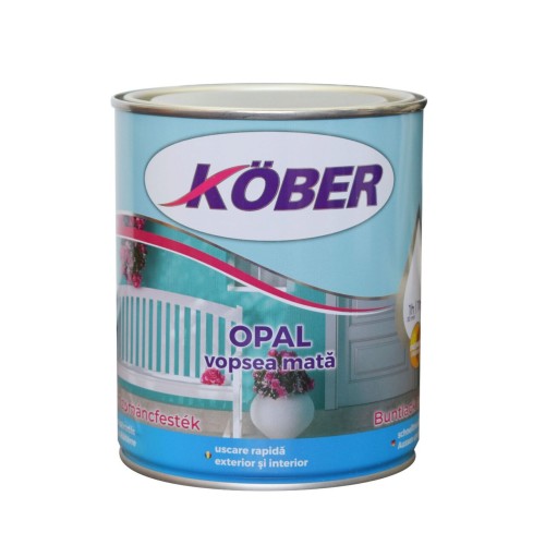 Vopsea alchidica pentru lemn/metal, Kober Opal, Alb Ral 9016, 0.75l