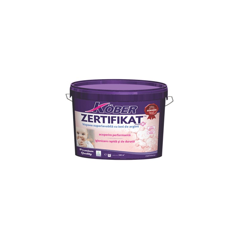 Vopsea lavabila pentru interior, Kober Zertifikat plus 3l
