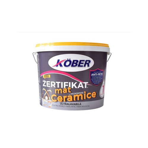 Vopsea lavabila interior, Kober Zertifikat, microsfere ceramice, mat, 8.5l