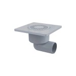 Sifon pardoseala Alcadrain, 150ø—150/50 mm iesire laterala, gratar de plastic gri, APV3