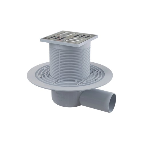 Sifon pardoseala, Alcadrain APV1311,105ø—105( mm iesire laterala, gratar din otel inoxidabil, sistem de retinere a mirosurilor umed