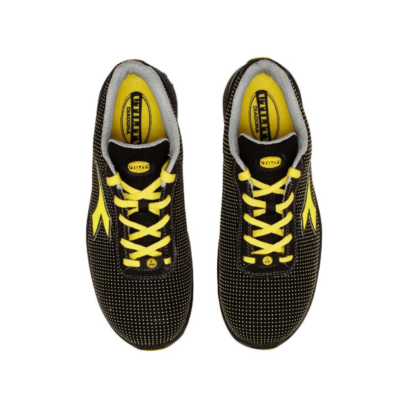 Pantofi protectie, Diadora Run Atom Low, blackyellow croms, S3 SRC ESD, 45