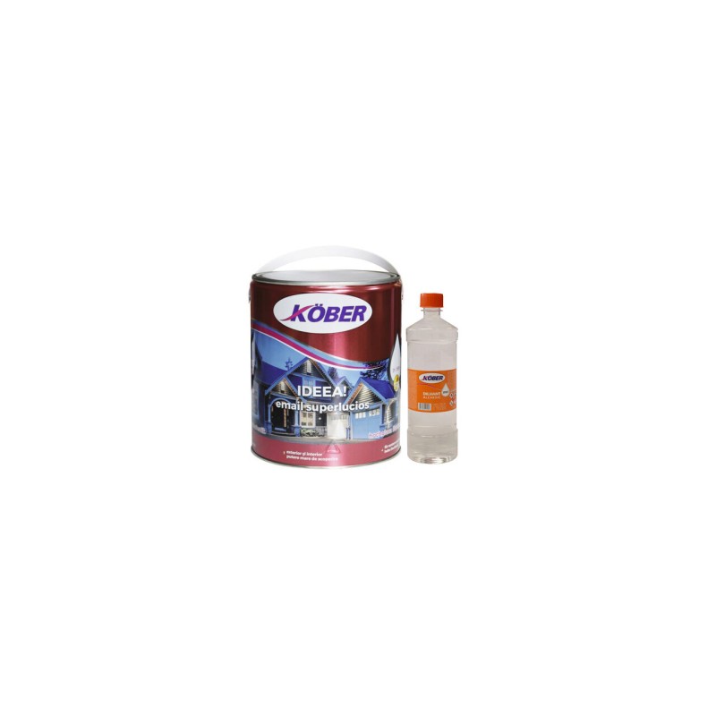 Promo Set: Vopsea alchidica pentru lemn/metal, Kober Ideea, negru, 4l + diluant 0.5l Promo Set: Vopsea alchidica pentru lemn/metal, Kober Ideea, negru, 4l + diluant 0.5l