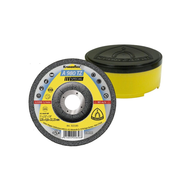Disc diamantat debitare, Klingspor A 980 TZ , 125 x 0.8 x 22,23mm, centru depresat_322183