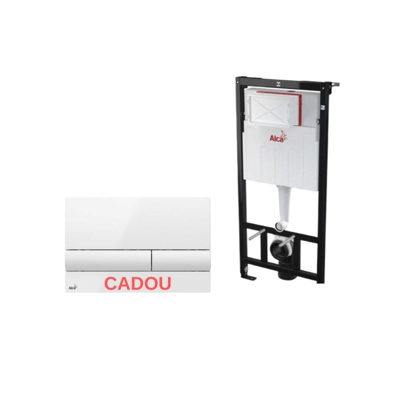 Set  Rezervor WC incastrat pentru instalari uscate, Alcadrain+Clapeta de actionare